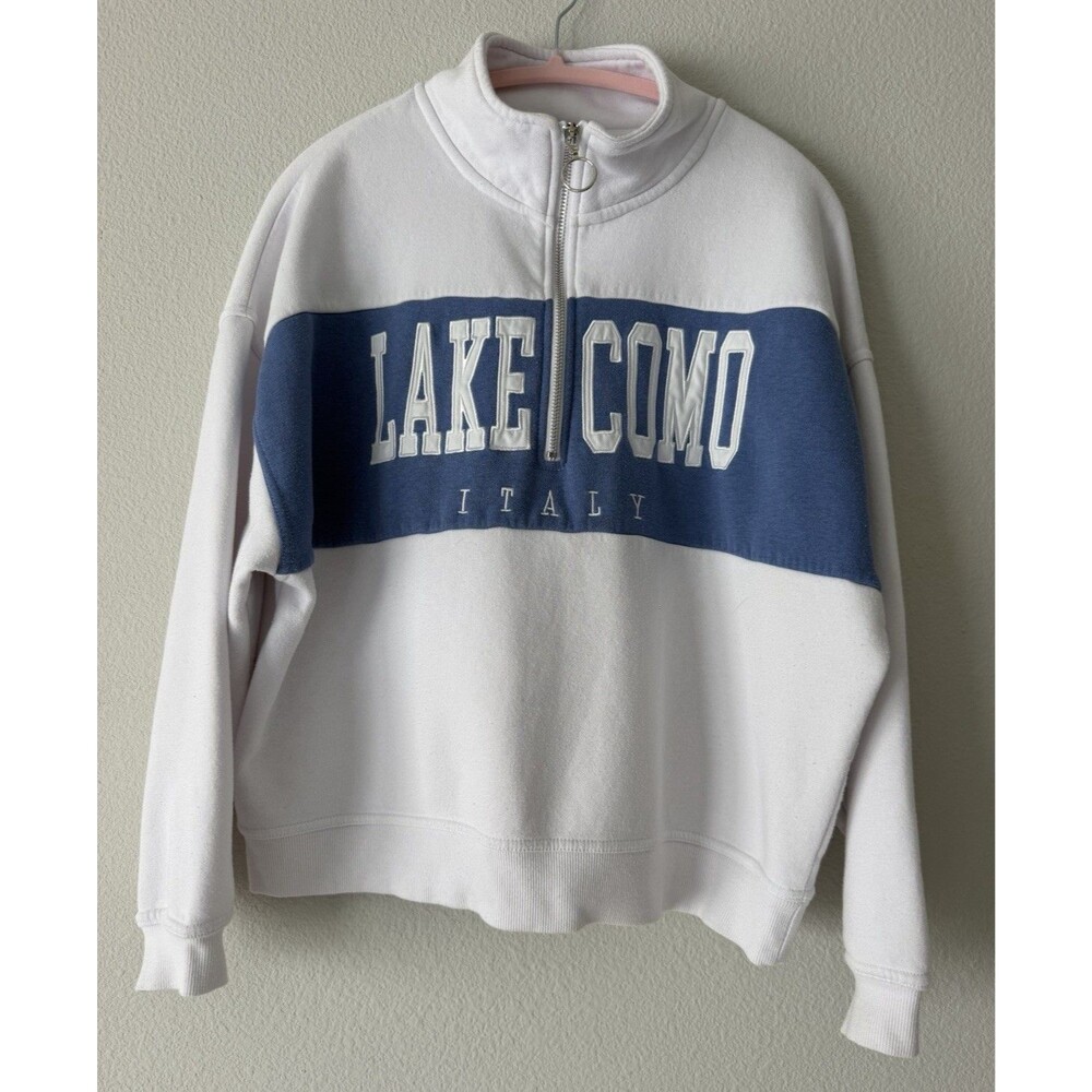 Vinyl Icons Lake Como Italy Quarter Zip Sweatshirt Women’s Size M Colorblock